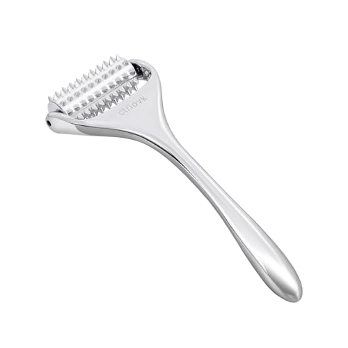 Acupuncture Massage Roller with Acupressure Spikes Roller Massager | Stainless Steel Massage Tool Face Roller, Back & Leg, Finger & Foot Roller, Spiky Massage Roller for Muscle Rolling Massage