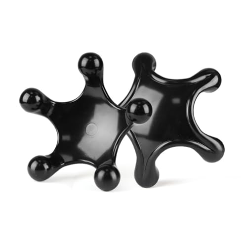 Trigger Point Massage Tools, 2 PCS 5 Legged Manual Full Body Massagers, Deep Muscle Tissue Massager, Handheld Palm Pressure Point Massage Tool, for Neck Shoulder Back Muscle Pain Relief (Black) - color: Black