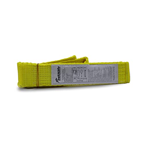 2" x 3’Rigging Moving Straps Lifting Sling Tree Saver Recovery Straps Twisted Eye Web Sling 3100lbs Vertical Capacity - color: Yellow - Vertical Capacity 3100LBS, size: 3ft