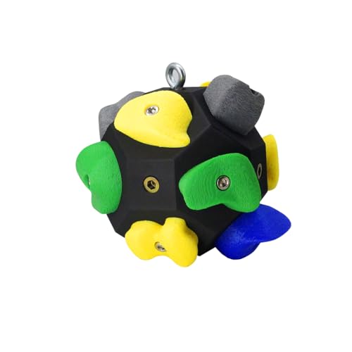 Customizable Boulder Block, Pinch Block, with 12 Mini Climbing Holds - Portable Plastic Grip Strength Trainer & Fingerboard Alternative - Home Gym Rock Climbing Gear - color: Black