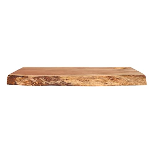 GoCraft Acacia Wood Live Edge Cutting Board β 16 x 11 Inch β with Hole for Hanging | Rustic Rectangular Wooden Chopping Board | Charcuterie Cheese Tray | Food Serving Platter | Farmhouse DΓ©cor - size: 16"L x 11"W