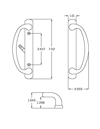 Rockwell Security Charlotte Offset Key Locking Sliding Door Handle with 3/4 Inch Keylock Brushed Nickel Fits 1-3/4 Inch Thick Door with 4 Screw Holes - color: Brushed Nickel