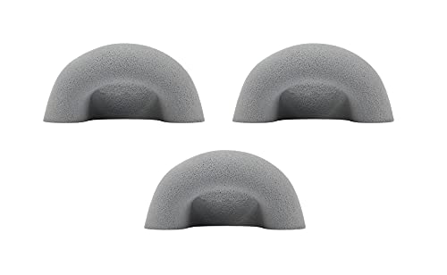 Atomik Rock Climbing Holds Set of 3 Large Screw-On Ring Jugs in Gray