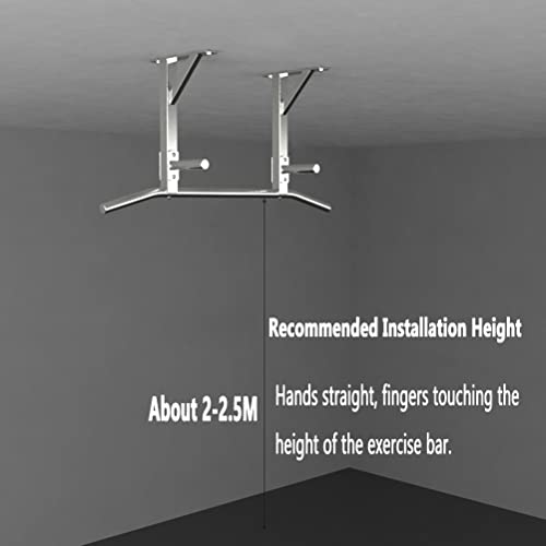 Wall Mounted Pull Up Bar, Space Saving Ceiling Stainless Steel Fitness Horizontal Bar, Home Gym Strength Training Bar, Load 661 Lb