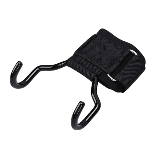 Non Slip Rubber Coated Gym Hooks | Adjustable Wrist Straps Heavy Duty 330LBS for Pull Ups Deadlifts Fitness