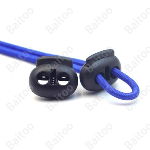Toggles for Drawstrings,Double and Single Hole Spring Cord Locks Toggles Cord Plastic Ends Stopper for Paracord Rope - style: B1: Dual Hole-3mm-14pcs