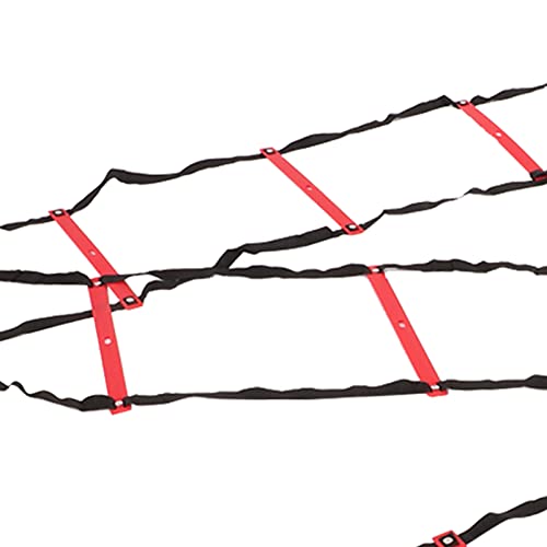 banapoy 7M Agility Ladder, 14 Rung Fixed Distance Speed Training Equipment with Angle Marks for Soccer Football Fitness Coaches and Athletes - color: Red