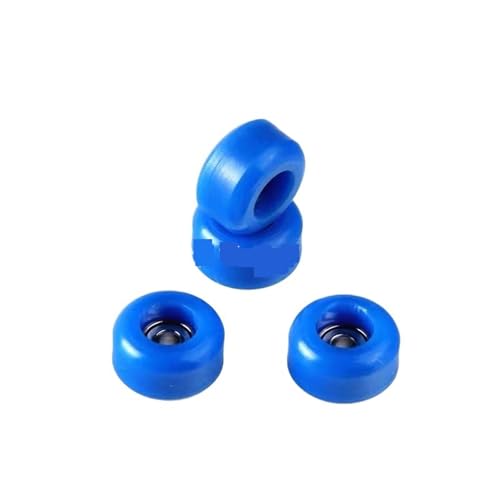 Fingerboard Wheels 8Pcs Professional PU+Metal Urethane CNC Bearing Wheel for Wooden Fingerboard Wheels(Blue) - color: Blue