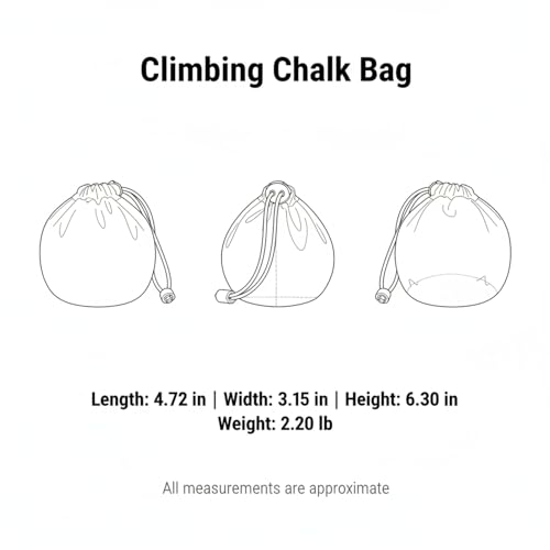 Climbing Chalk Bag with Adjustable Waist Belt - Durable Polyester Pouch for Gym, Bouldering & Rock Climbing