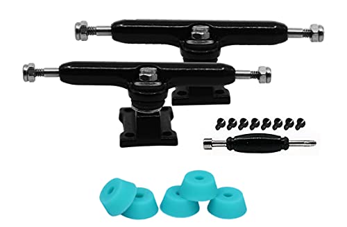 36mm Prodigy Gen2 Pro Fingerboard Trucks - Pro Style Base and Hanger with Custom Pivot Tuning and Pro Duro Bubble Bushings - White Colorway - color: White, size: 36mm