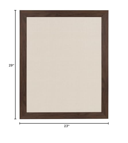 DesignOvation Beatrice Framed Linen Fabric Pinboard, 23x29, Walnut Brown - color: Walnut Brown, size: 29" x 23"