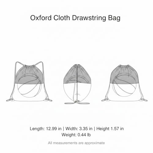 Oxford Cloth Drawstring Bag for Shoes and Essentials, Durable Gym Sack with Secure Closure, 13 x 3.3 Inches - color: Orange