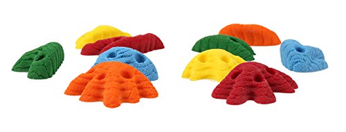 Atomik Climbing Holds Set of 10 Screw-On Dripstone Flat Crimps Style 2 in Assorted Bright Tones