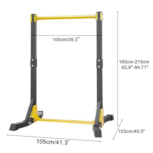 YOXIER Pull Up Station,Dip Station,Power Tower Portable Pullup Bar Station with 11 Gears Adjustment Power Station for Pull Ups,Push Ups,Vertical Knee and Leg Raises & Dip Stand for Home & Gym 400LBS Black