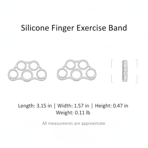 Hand Strengthener Silicone Finger Resistance Band for Grip Training and Extension Exercises - color: Orange