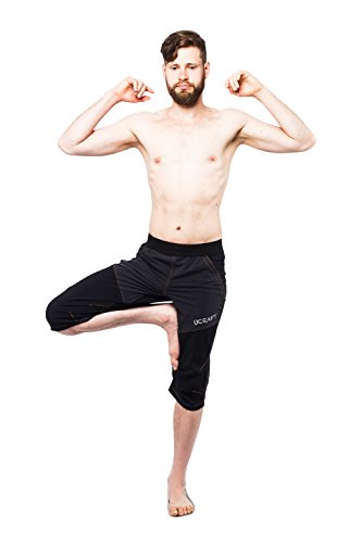 Ucraft "Xlite Rock Climbing Bouldering and Yoga Knickers ¾ Men's and Women's Capri Pants. Lightweight, Stretchy, Breathable - color: Graphite+, size: Large