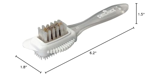 Pedag Suede Shoe Cleaner Brush | Made in Germany | 4-Way Cleaning & Refreshing | Brass & Nylon Bristles + Rubber | for Suede Nubuck & Velvet Shoes Boots & Bags | 1 Brush - size: Pack of 1, style: Single Suede Brush