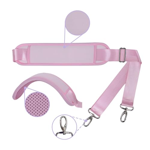 60 Inch Shoulder Strap for Bag with Removable Ultra-Thick Pad | 60" Shoulder Strap with Removable Thick Pad,Adjustable Buckles and Metal Hooks, for Briefcase/Laptop/Messenger/Luggage Bag - color: Pink