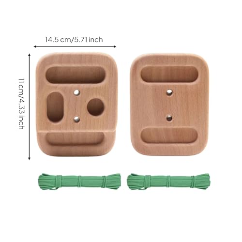 Gralara 2 Pieces Portable Wooden Fingerboard Compact Climbing Fingerboard Wooden Rock Climbing Finger Training Board for Climbers, Beginners, Home Gym