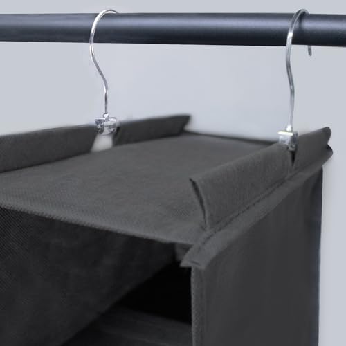YOUDENOVA Hanging Shoe Organizer, 10-Shelf Closet Shoe Organizers for Closet, Hanging Shoe Storage, Grey, 2 Packs
