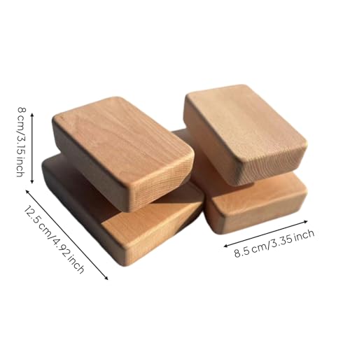 Beech Wood Exercise Blocks Rounded Corners Blocks Thick Workout Gear for Push-Ups