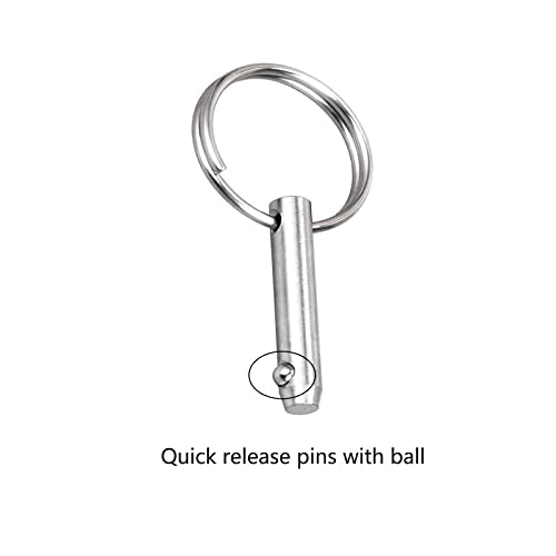 2 PCS Marine 316 Stainless Steel Quick Release Pin Bimini Top Pin, Diameter 1/4"(6.3 mm), Overall Length 3"(76 mm), Usable Length 2.4"(61 mm - size: 2 Pieces