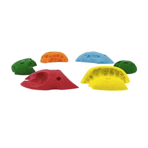 Atomik Rock Climbing Holds 6 Small Screw-On Limestones in Assorted Bright Tones