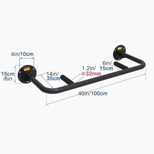 Wall-Mounted Pull-up bar, deep Space Style, Suitable for Installation Without Space Under The Wall, Strength Training Pull-up Bars, bar with Multi-Grip Foam Handle, Pull-up bar for Home Gym,C - size: C
