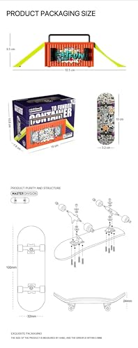 Lently Wood Fingerboards+Truck Set, 100mmL*30mm Mini Fingerboards and Multifunctional deformable Container (Logo) - color: Logo