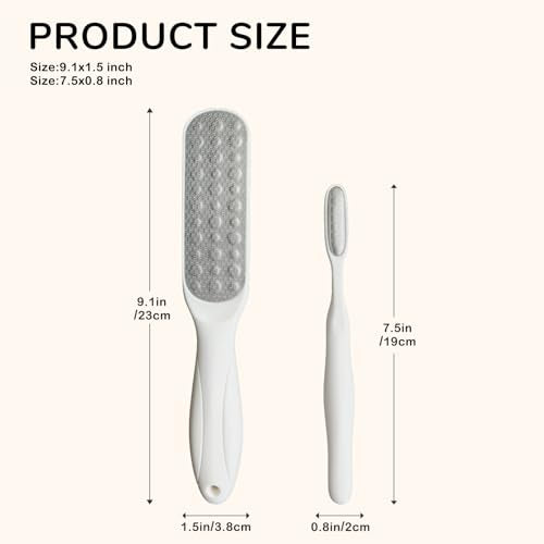 HANMU Dual-Sided Foot File & Toe Callus Remover Set - Durable Foot Scrubber | Smooths hands, feet, toes & cracked heels. Removes rough dead skin. Wet or dry use. Salon at home hygienic pedicure tool