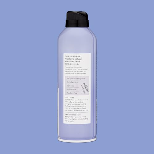 Fresh Wave Lavender Air Freshener Spray, 8 oz Room Odor Eliminator | Fine mist non-aerosol, Plant oil formula, Bathroom and pet area safe, No sulfates or parabens, Fabric and linen spray - size: 8 Ounce (Pack of 1)