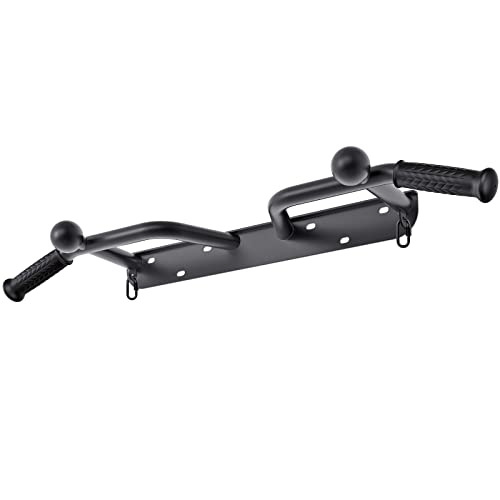 SELEWARE Heavy Duty Welded Pull Up Bar Wall/Joist/Ceiling Mount Chin Up Bar | Multifunctional Pull-up Bars w/Resistance Band Hooks for Home Gym Strength Training, Sturdy Steel Construction Support 500 lb - color: C2: Black Wall Mount Pull Up Bar