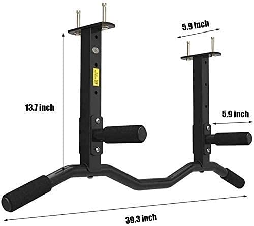 Ceiling Mounted Pull Up Bar, Pull-up Bar Upper Body Training Bar Ceiling Mount Fitness Pull-up Frame with 4 Grip Positions Support up to 300kg with Child Swing