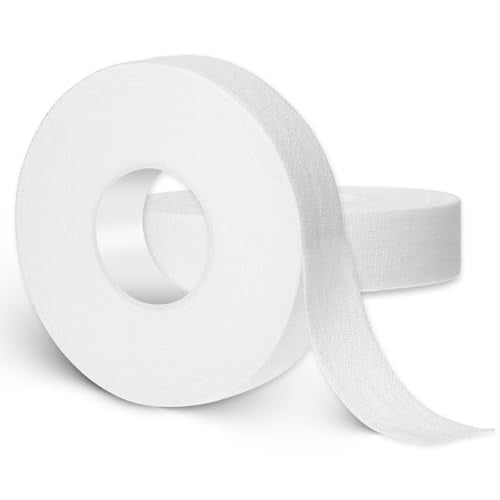 0.6'' x 32.8 feet Athletic Tape for Fingers Toes Hands 2 Rolls Finger Tape Sweat-Proof Sports Cotton Tapes for Rock Climbing Volleyball Tapes Football (White) - color: White