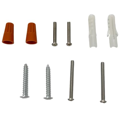 Shenmoyl High Carbon Steel Screw Kit for Wall Mounting - 2 Expansion Screws & 4 Flat Head Screws, Rust-Resistant Heavy Duty Fasteners to Securely Install Bases, Brackets, and Fixtures to Walls - size: Screw pack