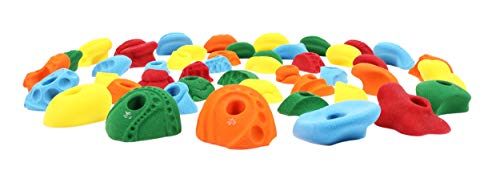 Atomik Climbing Holds 47 Bolt-On Variety Holds in Assorted Bright Tones with Indoor Hardware