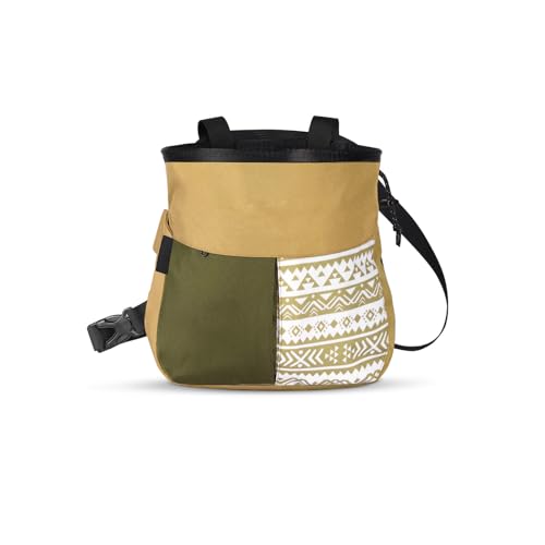 Outdoor Multifunctional Collection Bag for Climbers, Mountaineering Chalk Bag, Large Capacity, Phone Fit, Effortless Access, Red - size: Small Khaki