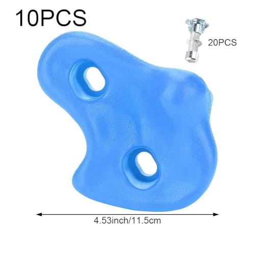 Climbing Hand Foot Holds Grip Kits 10pcs Climbing Holds Stones Plastic Large Climbing Rocks Outdoor Playground Set for Kids - color: Blue