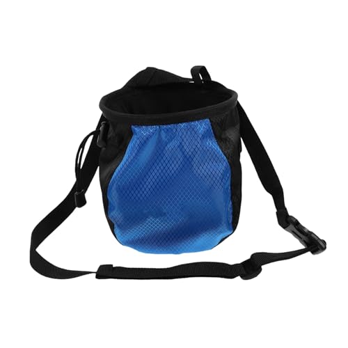 BESPORTBLE Chalk Bag for Climbing and Weightlifting Waist Belt Opening Anti-Slip Powder Storage for Bouldering and Gymnastics Training Blue and Black Design