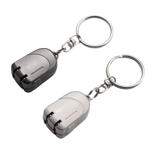 2 Pcs Folding Nail Clipper Keychain Set, Travel Nail Clippers | Compact portable nail clippers for fingernails and toenails, key ring design for women and men on the go, black and silver