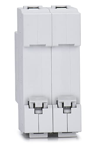 AC Miniature Circuit Breaker, 32 Amp 120V/240V 2 Pole DIN Rail Mount Circuit Breaker, Thermal Magnetic Trip, Solar AC Disconnect Switch MCB C32 - style: 32 Amp