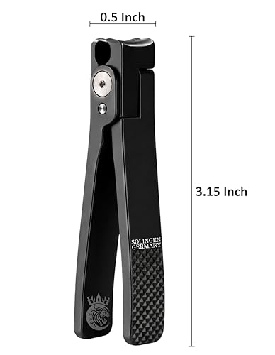 Made in Solingen, Germany - Apexay Professional Nail Clipper – Surgical Stainless Steel | Travel-Size Manicure & Pedicure Tool in Genuine Leather Case | Ethically Made in Solingen, Germany. (Black) - color: Black
