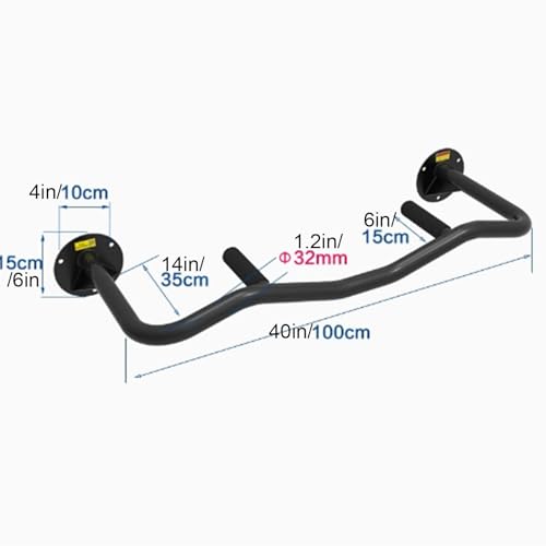 Wall-Mounted Pull-up bar, deep Space Style, Suitable for Installation Without Space Under The Wall, Strength Training Pull-up Bars, bar with Multi-Grip Foam Handle, Pull-up bar for Home Gym,A - size: A