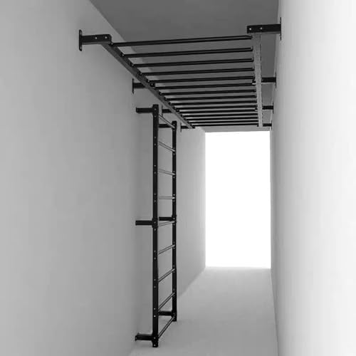 Wall Mounted Pull Up Chin Up Bar, Hallway Aisle Climbing Ladder Indoor Wall Climbing Frame Pull-ups Physical Training Fitness Equipment(Vertical Installation) - size: Vertical installation