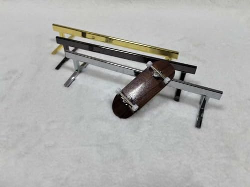 LEEFAI Pro Fingerboard Rail, Metal mini Finger Skateboard Rail for Your ramps and Park, 8.1 x 2.7 x 1.5 inches -the Best Obstacles for fingerboarding,Color (Chrome) - color: Chrome