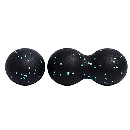 EMUKOEP Peanut Massage Ball Fascia Ball Set Training Deep Tissue Massage Ball Kit Lacrosse Ball Muscle Roller for Acupressure Plantar Fasciitis Reflexology Massage (Black,Blue)