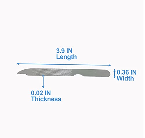 Fingernail Files (12 Pack), Metal Nail Files for Natural Nails, 4’’ Stainless Steel Thin Durable Nail File Bulk Filer with Curved Sharp Pointed Tip Double Sided Manicure Pedicure Toenails Tools
