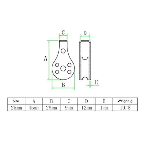 Stainless Steel Nylon Pulley Single Wheel Buckle Bearing Lifting Rope Pulley for Workout Bodybuilding Exercise Single Wheel Hoverboard Skateboard