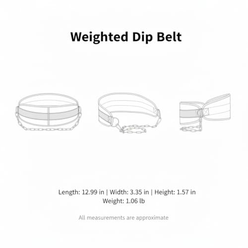 Weightlifting Belt with Iron Chain for Weighted Pull-Ups, Dips, and Calisthenics Strength Training