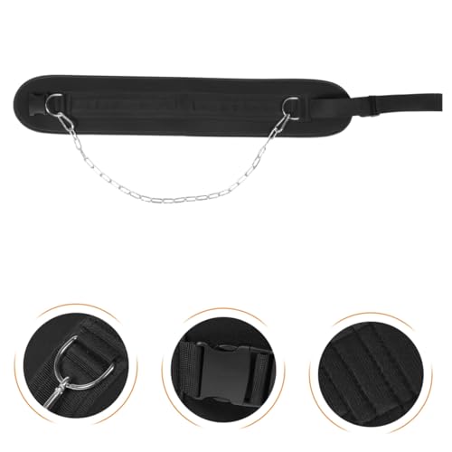 LIOOBO Weighted Fitness Dipping Belt with Detachable Thickened Chain for Weightlifting and Pull-ups Contoured Waist Support Training Equipment for Strength and Muscle Building